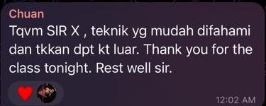Feedback Telegram selepas kelas