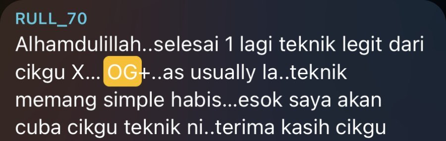 Feedback Telegram tentang teknik OG