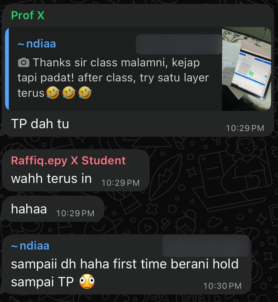 Screenshot chat: first time berani hold sampai TP